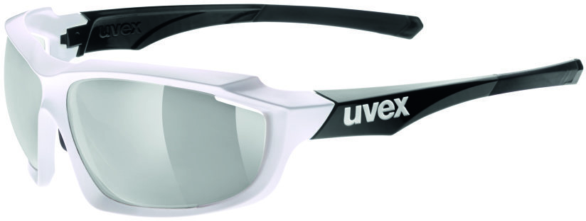 Pyöräilylasit UVEX Sportstyle 710 VM White Black-Variomatic Litemirror Silver S1-S3