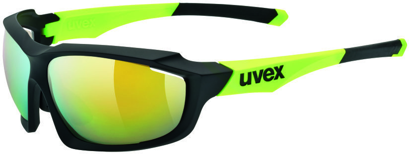 Cycling Glasses UVEX Sportstyle 710 Black Mat Yellow-Mirror Yellow S3