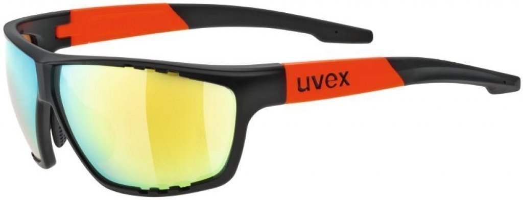 Kerékpáros szemüveg UVEX Sportstyle 706 Black Mat Orange-Mirror Orange S3