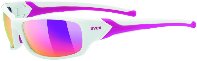 Cycling Glasses UVEX Sportstyle 211 White Pink-Mirror Pink S3