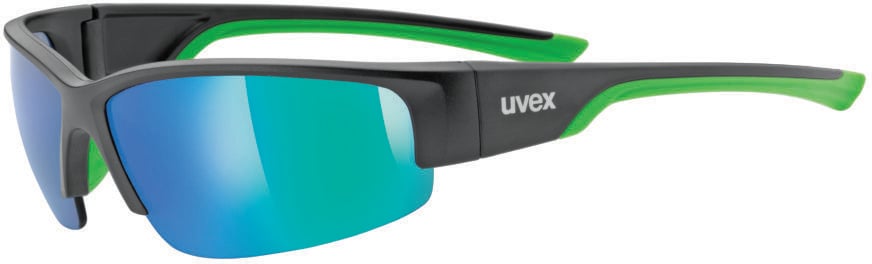 Kolesarska očala UVEX Sportstyle 215 Black Mat/Green/Mirror Green Kolesarska očala