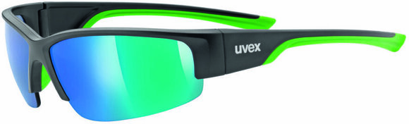 Cykelbriller UVEX Sportstyle 215 Black Mat/Green/Mirror Green Cykelbriller - 1
