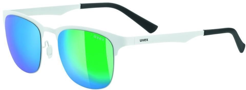 Óculos de ciclismo UVEX LGL 32 White-Mirror Green S3