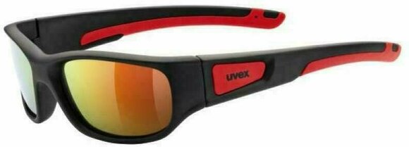 Cykelbriller UVEX Sportstyle 506 Black Mat Red-Mirror Red S3 - 1