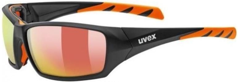 Lunettes vélo UVEX Sportstyle 308 Black Mat Orange-Mirror Orange S4