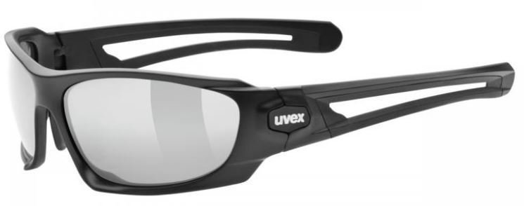 Gafas de ciclismo UVEX Sportstyle 306 Black Mat-Mirror Silver S3