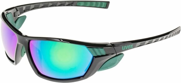 Gafas de ciclismo UVEX Sportstyle 307 Black Green-Mirror Green S4 - 1