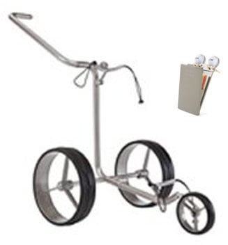 Ručna kolica za golf Jucad Junior Steel 3-Wheel SET Silver Ručna kolica za golf