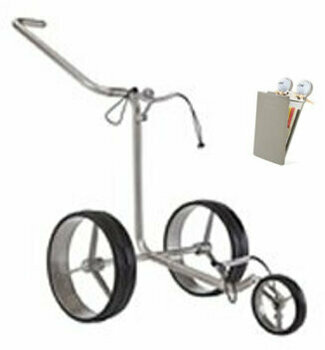 Chariot de golf manuel Jucad Junior Steel 3-Wheel SET Silver Chariot de golf manuel - 1