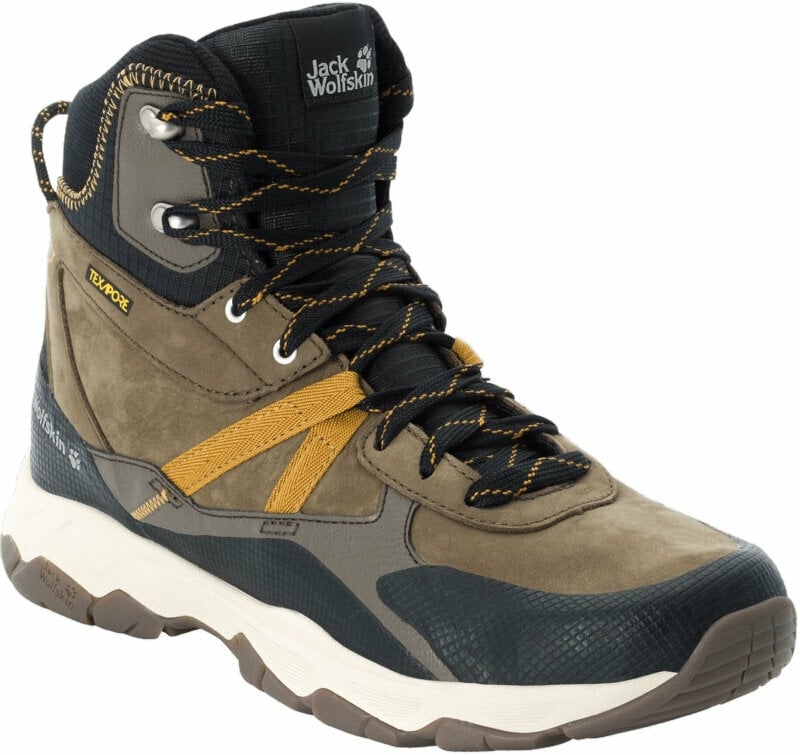Mens Outdoor Shoes Jack Wolfskin Pathfinder Texapore Mid Brown/Phantom 40 Mens Outdoor Shoes