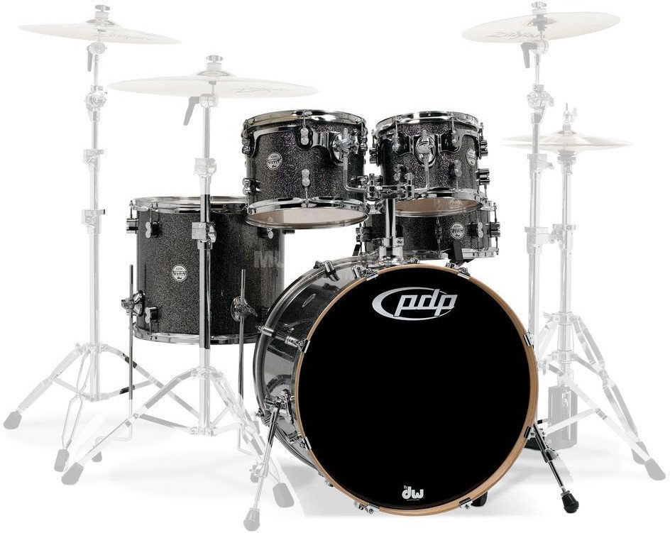 Akustická bicí souprava PDP by DW Concept Shell Pack 5 pcs 22" Black Sparkle