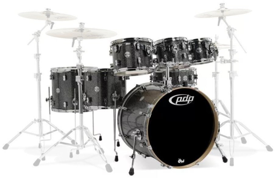 Akoestisch drumstel PDP by DW Concept Shell Pack 7 pcs 22" Silver To Black Fade