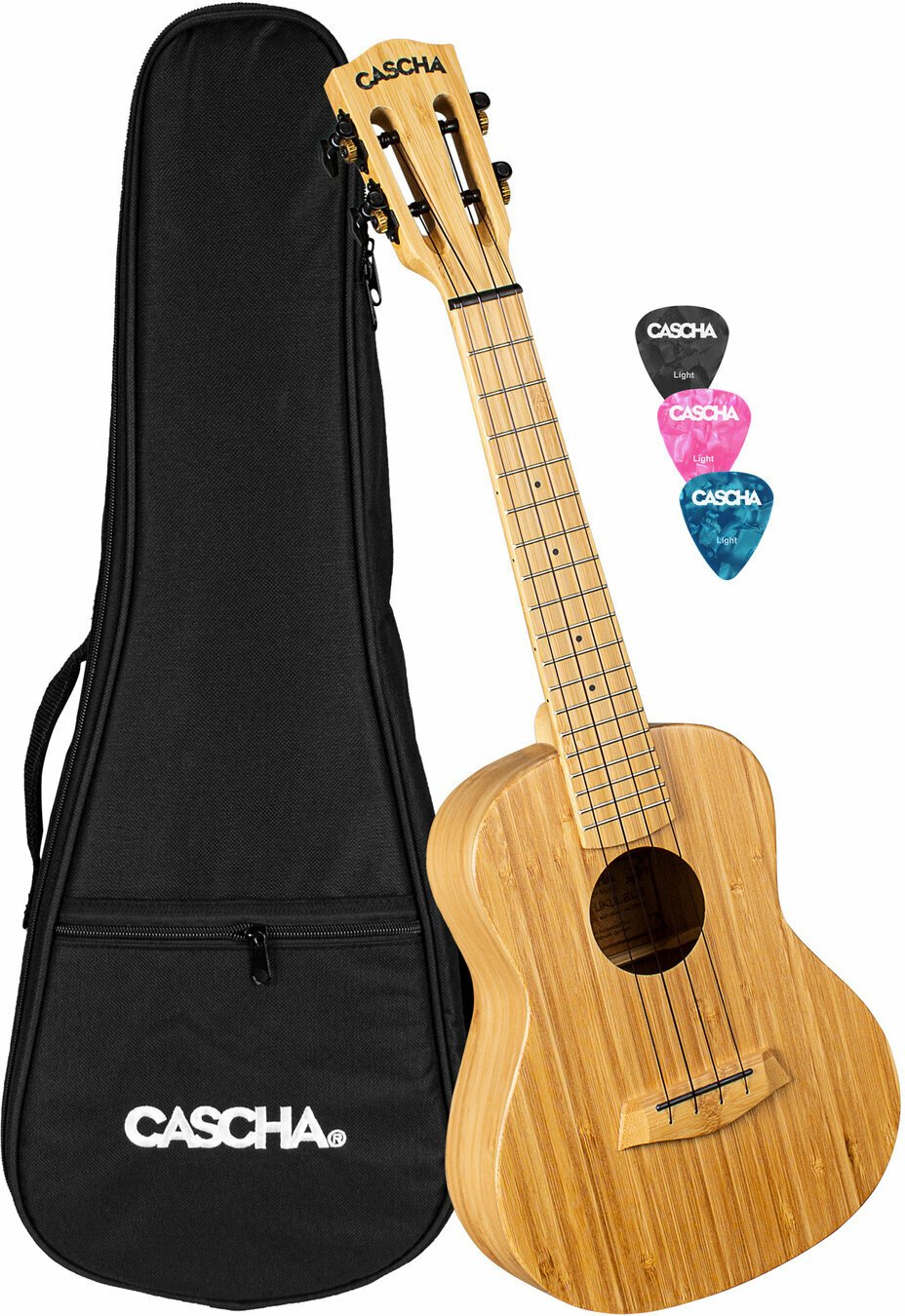 Ukulele concert Cascha HH 2313 Bamboo Ukulele concert Natural