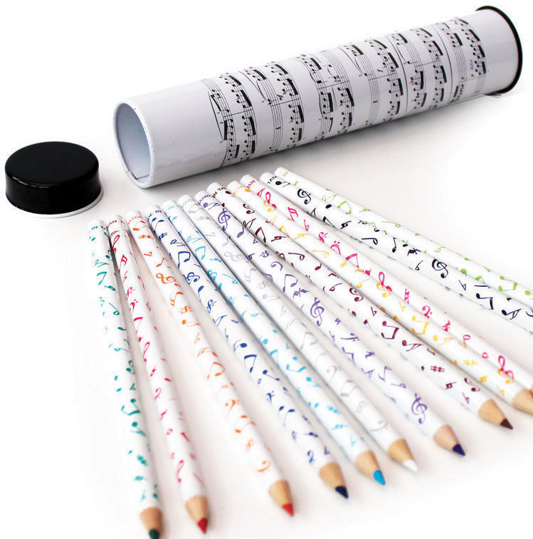 Musikalischer Stift
 Music Sales 12 Colour Pencils In Music Notes Tin