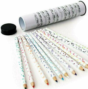 Caneta/lápis de música Music Sales 12 Colour Pencils In Music Notes Tin - 1