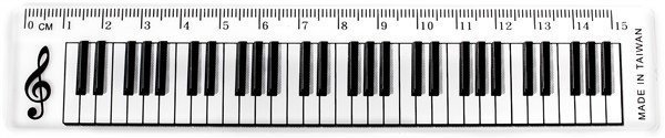 Pravítko Music Sales Pravítko Keyboard Design 15 cm