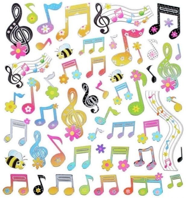 Stickers Music Sales Stickers Floral Notes And Clef