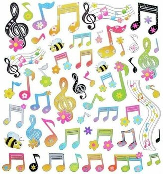 Aufkleber Music Sales Stickers Floral Notes And Clef - 1