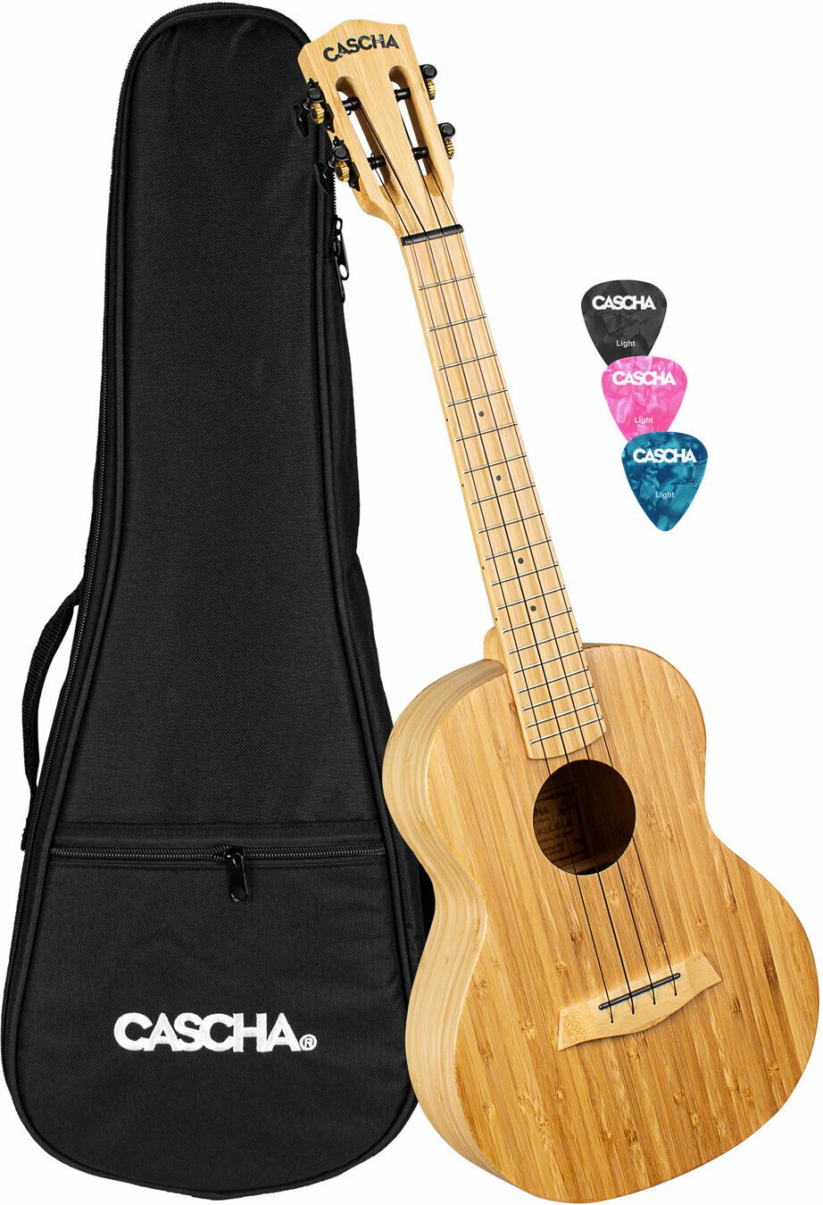 Tenor-ukuleler Cascha HH 2314 Bamboo Tenor-ukuleler Natural