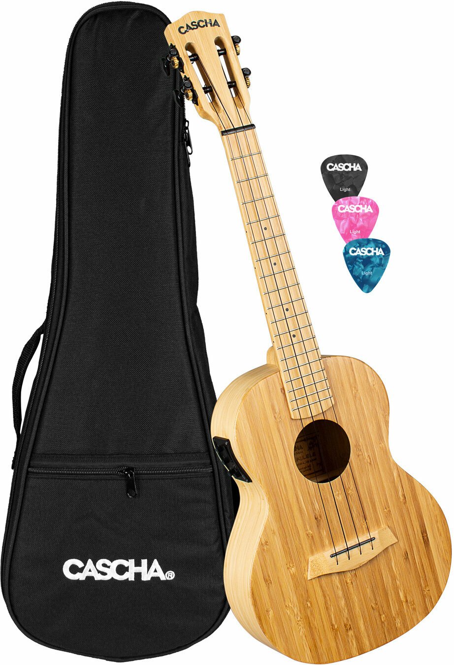 Tenorové ukulele Cascha HH 2314E Bamboo Tenorové ukulele Natural