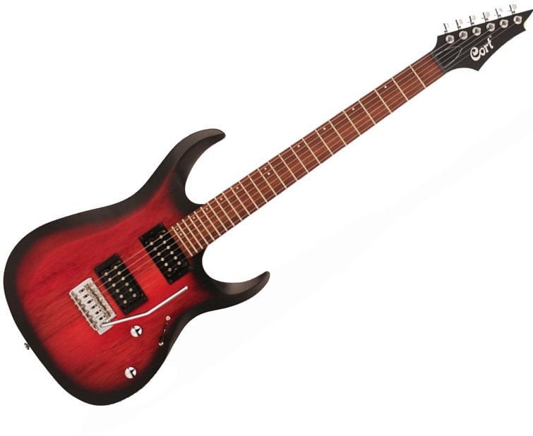Electric guitar Cort X100 Open Pore Black Cherry Burst