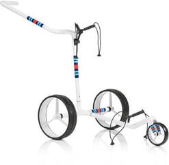 Manual Golf Trolley Jucad Carbon 3-Wheel White Manual Golf Trolley