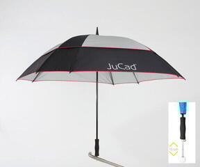 Jucad Telescopic Windproof Umbrella Black-Silver-Red