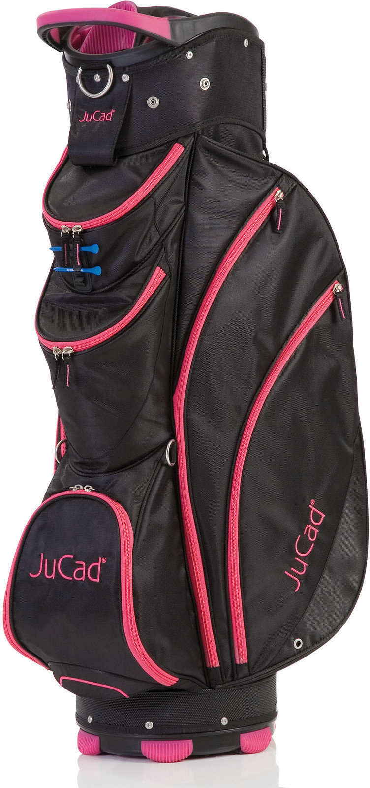 Borsa da golf Cart Bag Jucad Spirit Black/Zipper Pink Borsa da golf Cart Bag