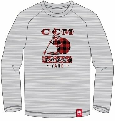 Хокей > Хокейно облекло > Тениски за хокей CCM Holiday Mascott Lumber Shirt Long Sleeve Tee Grey SR M