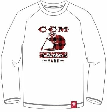 Хокей > Хокейно облекло > Тениски за хокей CCM Holiday Mascott Lumber Shirt Long Sleeve Tee White SR S