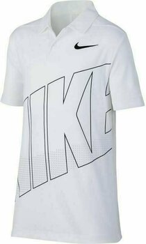 Camisa pólo Nike Dry Graphic Boys Polo Shirt White/Black S - 1