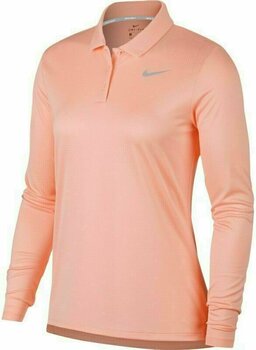 Polo Shirt Nike Dry Core Long Sleeve Womens Polo Shirt Storm Pink/Anthracite/White S - 1