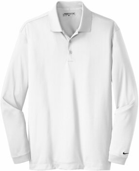 Polo Shirt Nike Dry Core Long Sleeve Womens Polo Shirt White/Black M - 1