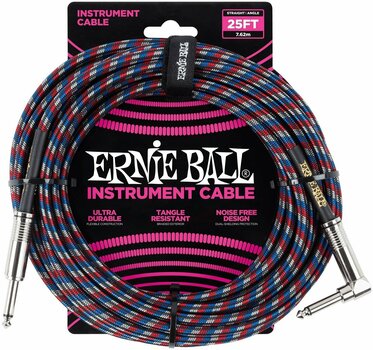 Kabel instrumentalny Ernie Ball P06063 Multi 7,5 m Prosty - Kątowy - 1