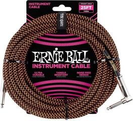 Ernie Ball 25' Braided Straight / Angle Instrument Cable Neon Orange/Black