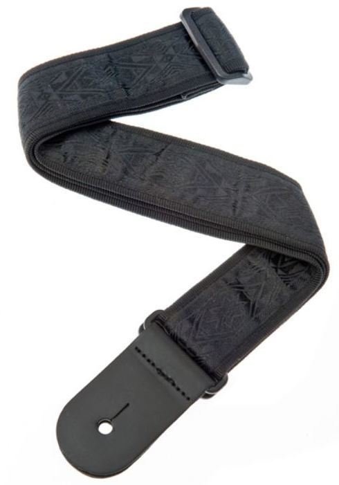 Textile guitar strap D'Addario Planet Waves 50B01 Woven Guitar Strap Black Satin