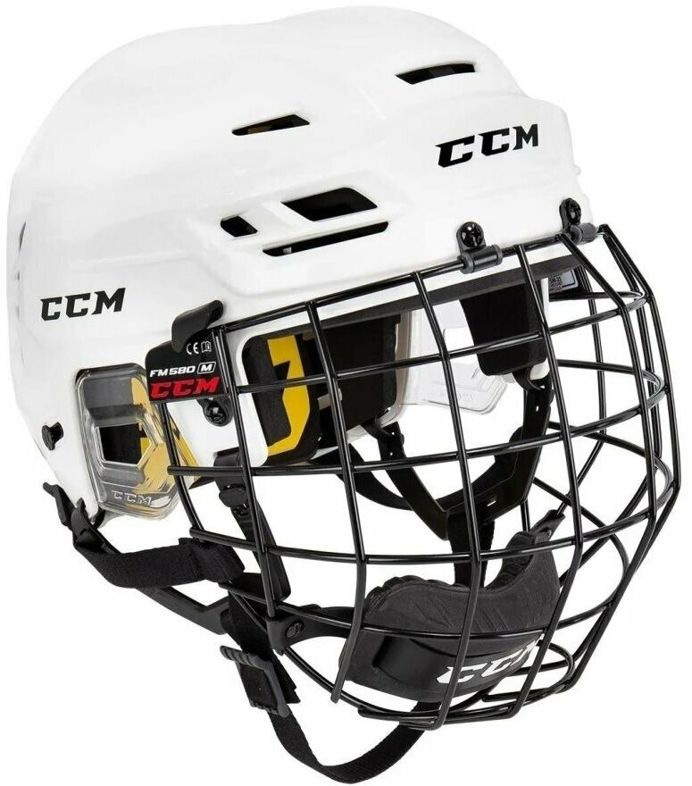 Eishockey-Helm CCM Tacks 210 Combo SR Weiß M Eishockey-Helm