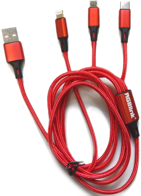 Câble USB RGBlink 3 in 1 USB RD Rouge Câble USB