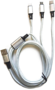 Kabel USB RGBlink 3 in 1 USB SL Srebrny Kabel USB - 1