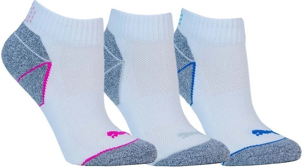Calcetines Puma W pounce quarter crew 3 pack white rose pink-blue 5-10