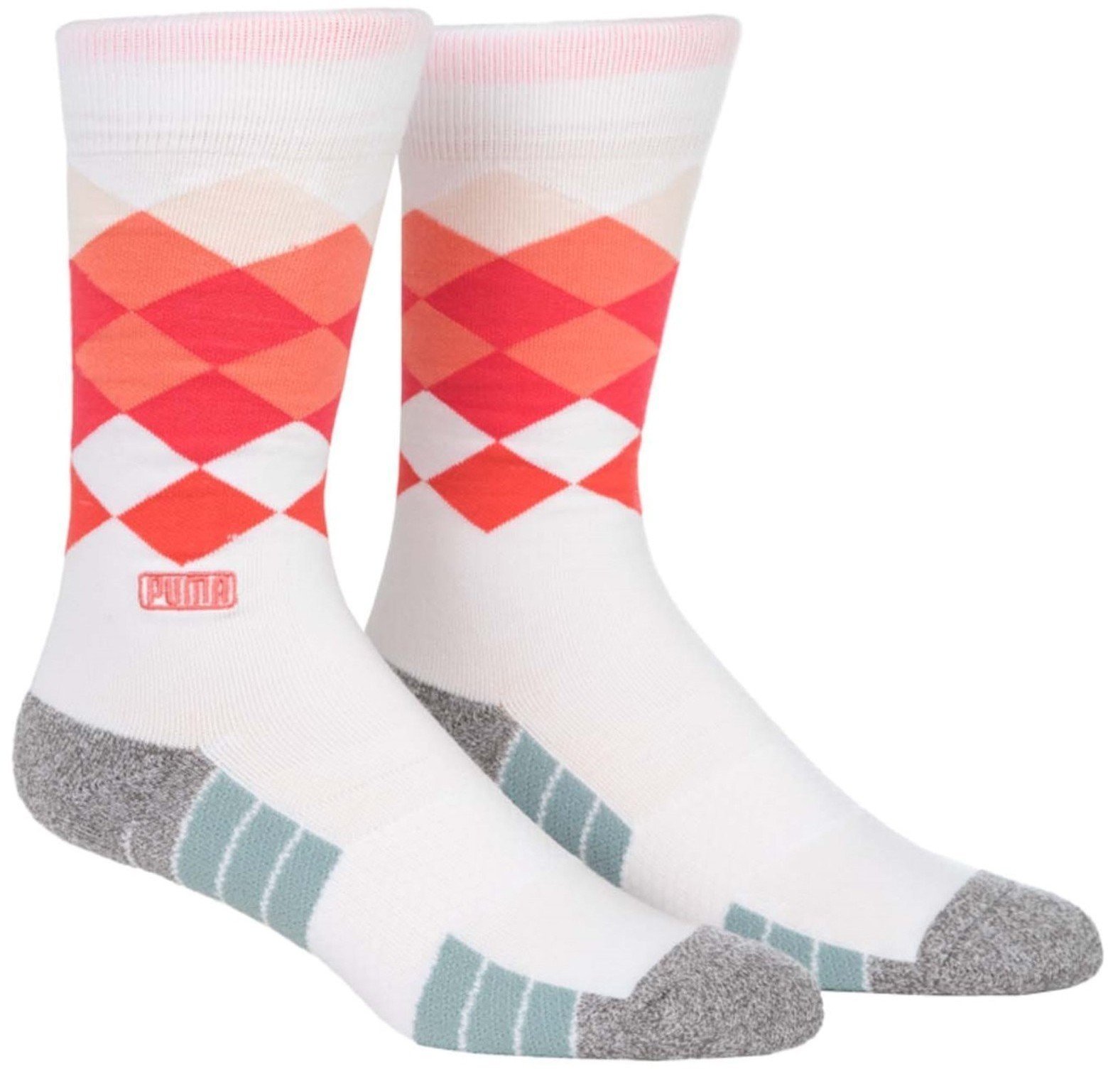 Κάλτσες Puma Fusion Argyle Crew Sock Bright White-Paradise Pink 9-12