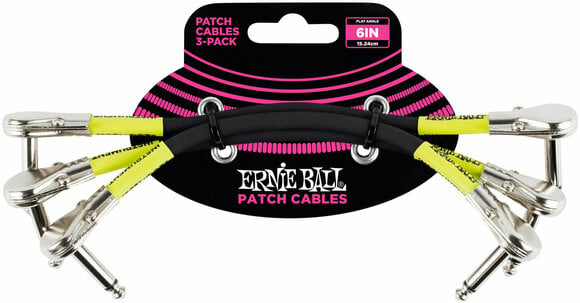 Câble de patch Ernie Ball P06059 Noir 15 cm Angle - Angle - 1