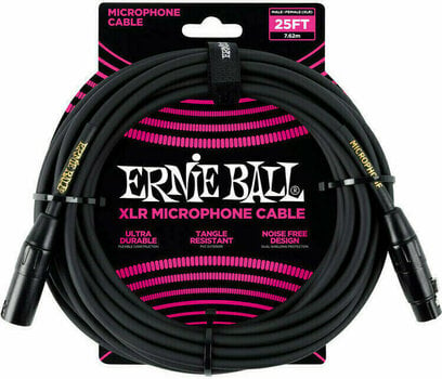 Mikrofónový kábel Ernie Ball P06073 Čierna 7,5 m - 1