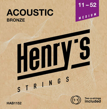 Struny do gitary akustycznej Henry's Bronze 11-52 - 1