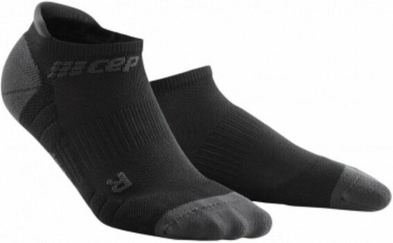 Meias de corrida CEP WP46VX No Show Socks 3.0 Black-Dark Grey II Meias de corrida - 1
