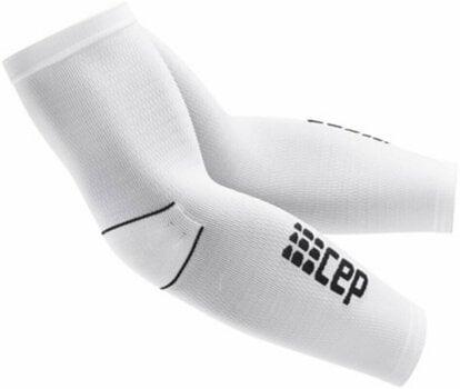 Running arm warmers CEP WS1A02 Compression Arm Sleeve L2 White-Black S Running arm warmers - 1