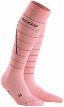 Meias de corrida CEP WP401Z Compression Tall Socks Reflective Light Pink IV Meias de corrida - 1