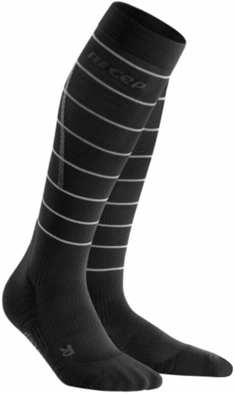 Calcetines para correr CEP WP405Z Compression Tall Socks Reflective Black III Calcetines para correr