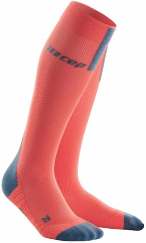 Calcetines para correr CEP WP40BX Compression Tall Socks 3.0 Coral-Grey II Calcetines para correr