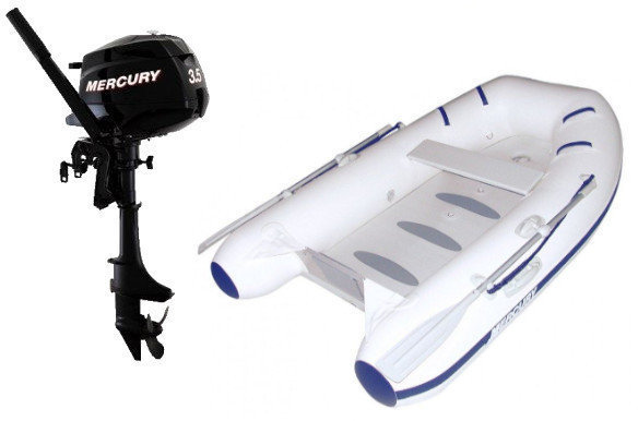Inflatable Boat Mercury Inflatable Boat Air Deck Deluxe 250 - Mercury F3,5M SET 250 cm